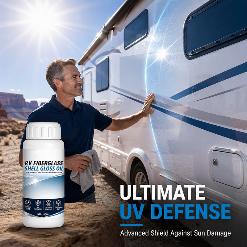 🚐 RV fiberglasskifte glansolja – UV-skydd, väderbeständig & spegelblank finish – perfekt för husbilar och båtar 🛡️