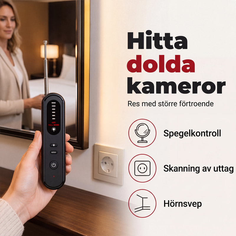 🎁 2026 Nya Ankomster 50% rabatt💥Anti-spionkamera- och GPS-detektor – Bärbar, känslig och enkel att skanna – Hitta dolda kameror och spårare var som helst 📡