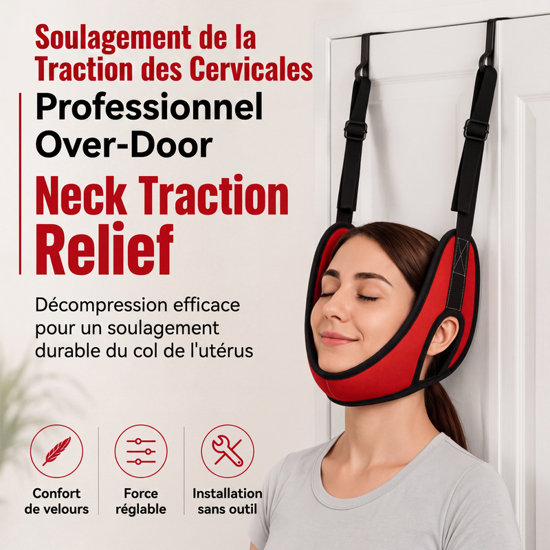 🚪💆 -50% RABATT ! ⚕️Cervikal dragapparat för dörr – Bekväm kudde & lugnande stretchning hemma