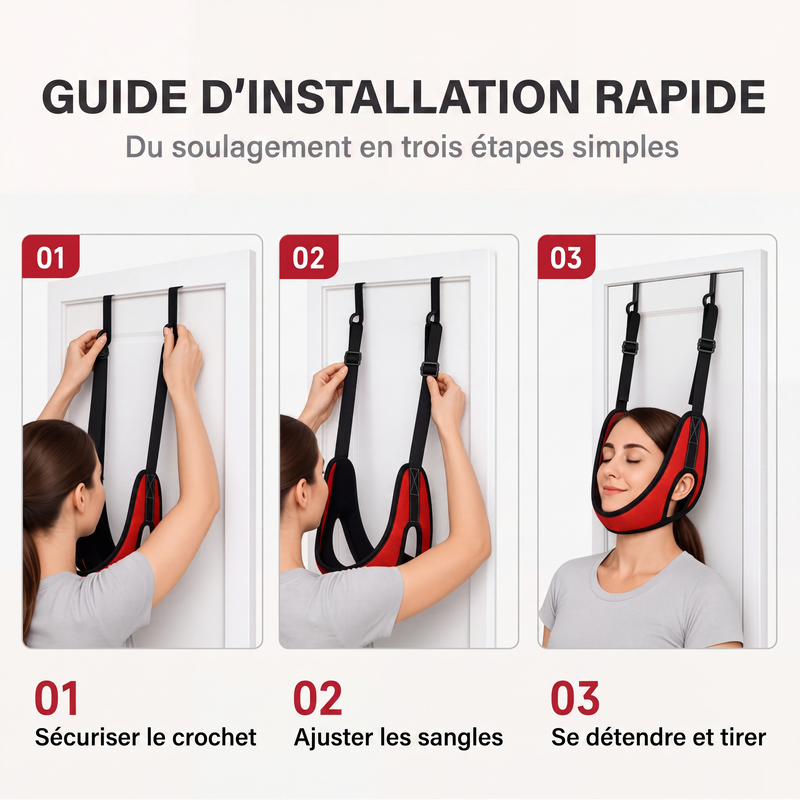 🚪💆 -50% RABATT ! ⚕️Cervikal dragapparat för dörr – Bekväm kudde & lugnande stretchning hemma