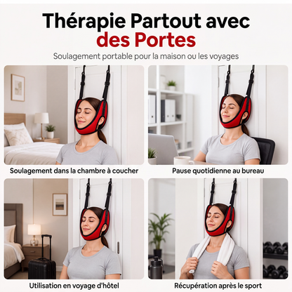🚪💆 -50% RABATT ! ⚕️Cervikal dragapparat för dörr – Bekväm kudde & lugnande stretchning hemma