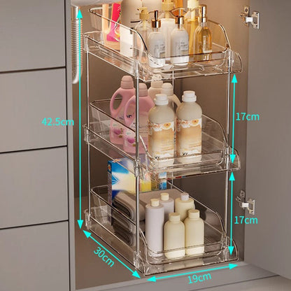 Multifunctionele uittrekbare organizer voor onder de gootsteen in de badkamer