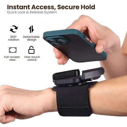 📱 BLIXTREA: 50% RABATT! 360° Roterbar Telefonhållare – 2-i-1 Handleds- & Armband för Handsfree Löpning och Leverans 💪✨