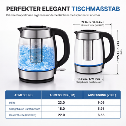 ☕ 50 % RABATT NU! ⚡ 2L elektrisk vattenkokare i glas – stor kapacitet, automatisk avstängning & överhettningsskydd – perfekt för te och kaffe 🏠