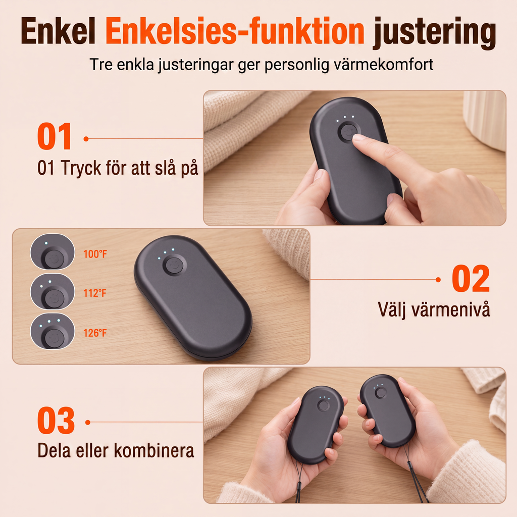 🧤 50 % RABATT NU! 🔥 Magnetisk delbar 2-i-1 handvärmare – mini, portabel & USB-laddning – perfekt för vinterkyla ❄️