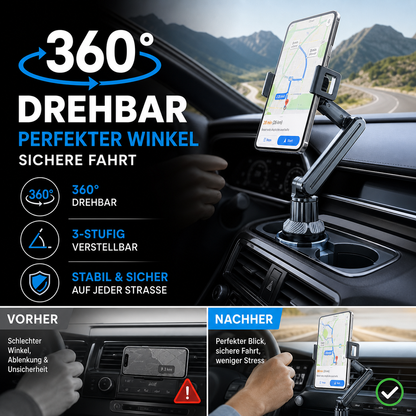 📢Nyinkommet🚗360° Roterbar och Justerbar Mugghållare för Bilen