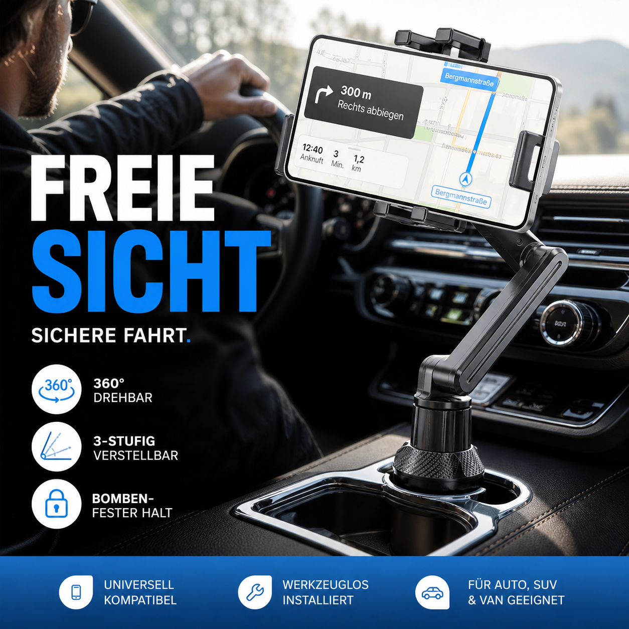 📢Nyinkommet🚗360° Roterbar och Justerbar Mugghållare för Bilen