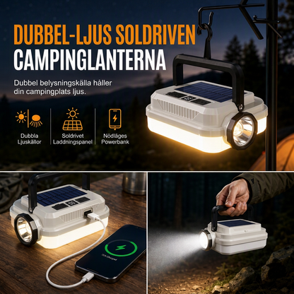 🏕️50 % RABATT!☀️Solcellsdriven, uppladdningsbar LED-campinglykta – väderbeständig, bärbar, mångsidig ✨