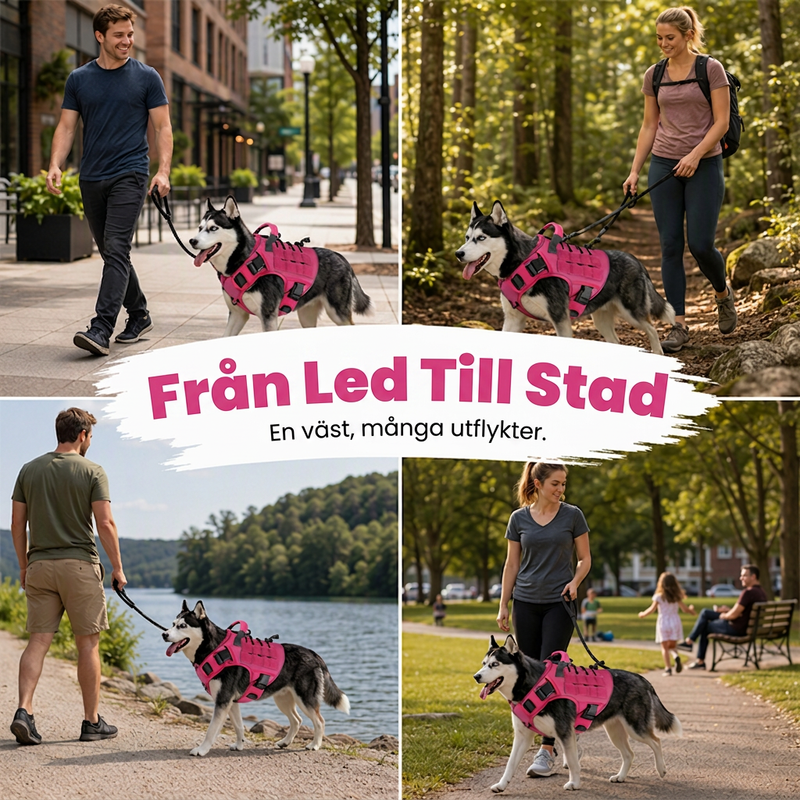 Hundsele i slitstarkt Oxfordtyg