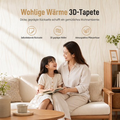 🏠 50% RABATT! 🎨 3D-strukturerad non-woven tapet – Förtjockad, självhäftande & för fondväggar ✨