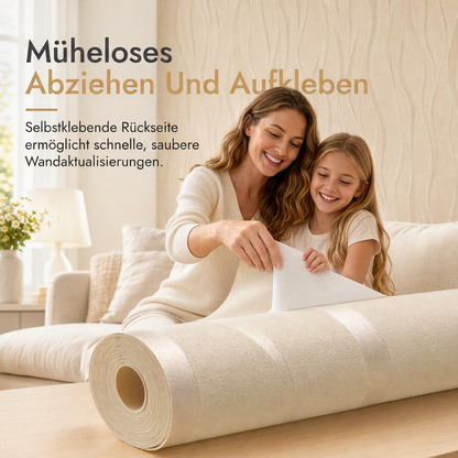🏠 50% RABATT! 🎨 3D-strukturerad non-woven tapet – Förtjockad, självhäftande & för fondväggar ✨