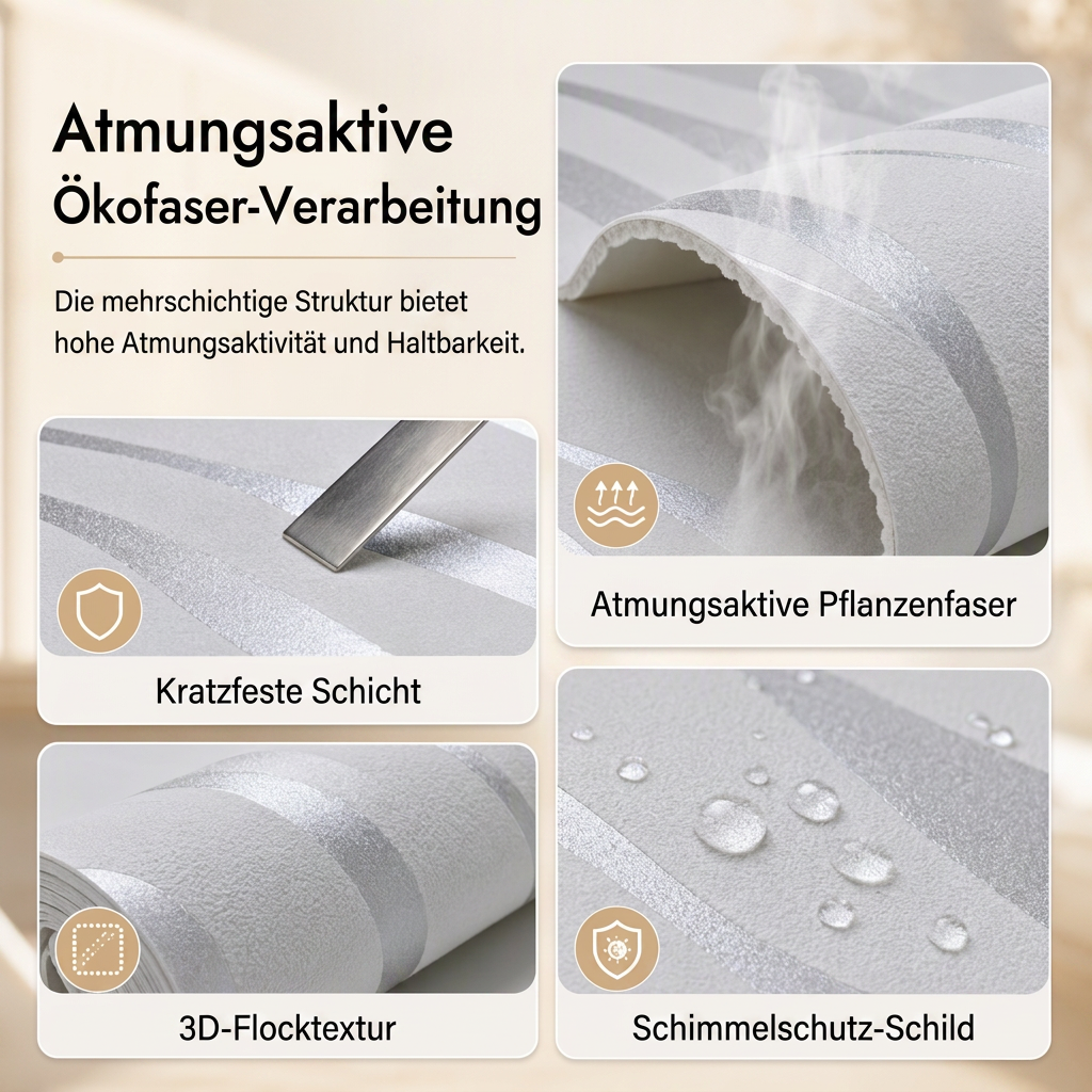 🏠 50% RABATT! 🎨 3D-strukturerad non-woven tapet – Förtjockad, självhäftande & för fondväggar ✨