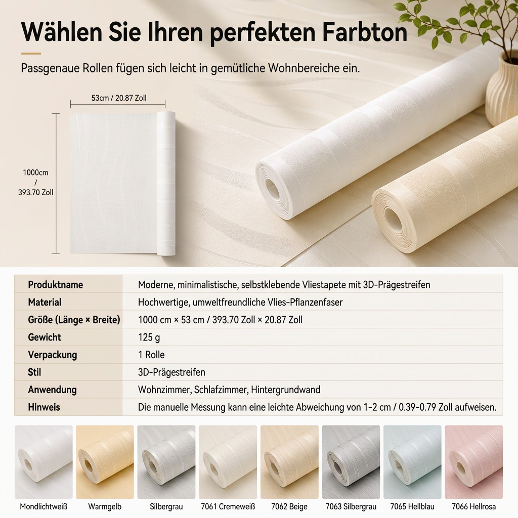 🏠 50% RABATT! 🎨 3D-strukturerad non-woven tapet – Förtjockad, självhäftande & för fondväggar ✨