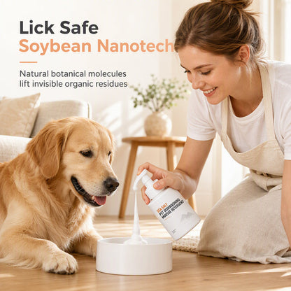 Sea Salt Pet Dishwashing Mousse Detergent for Dog Food Bowls and Tableware with Cleaning Sponge Set