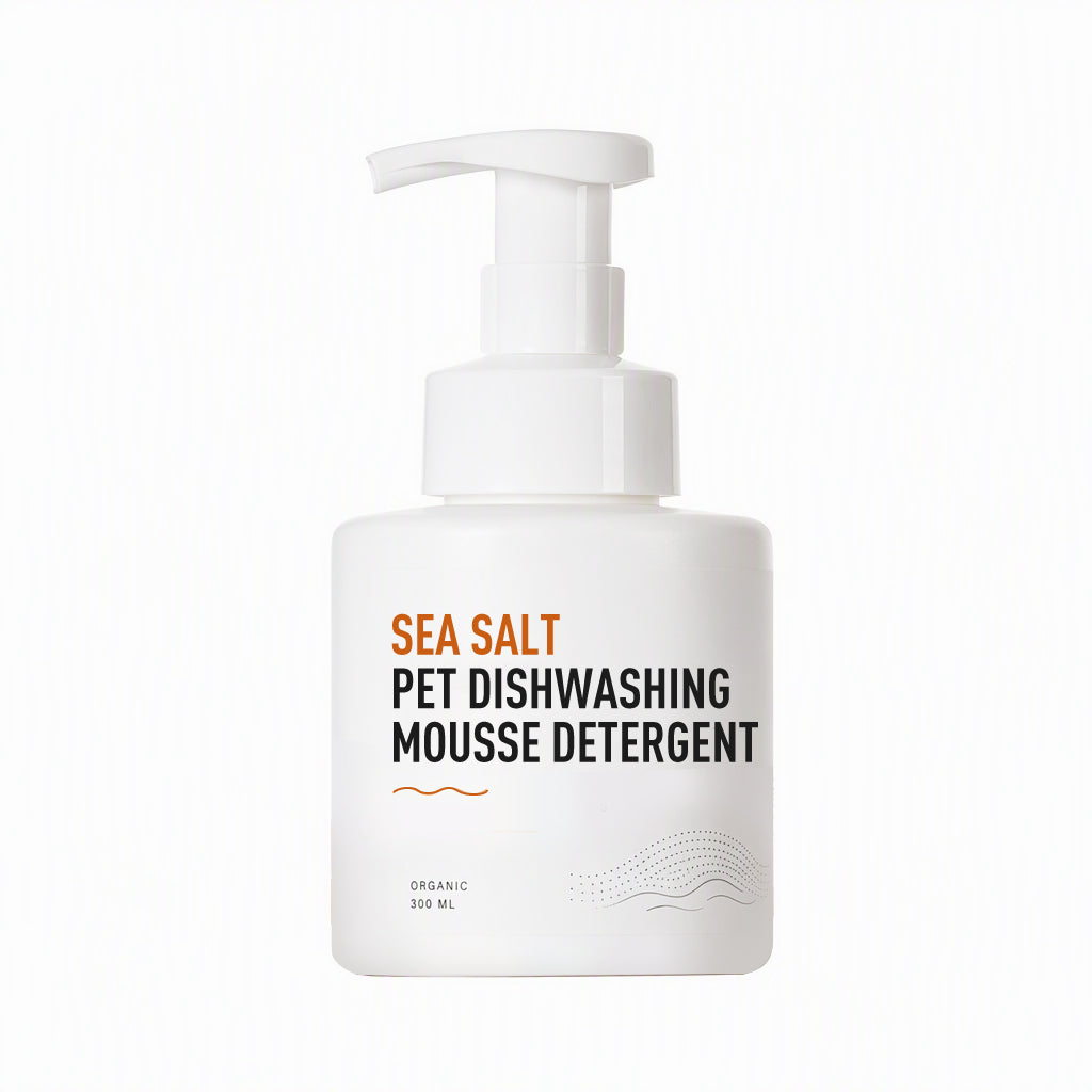 Sea Salt Pet Dishwashing Mousse Detergent for Dog Food Bowls and Tableware with Cleaning Sponge Set