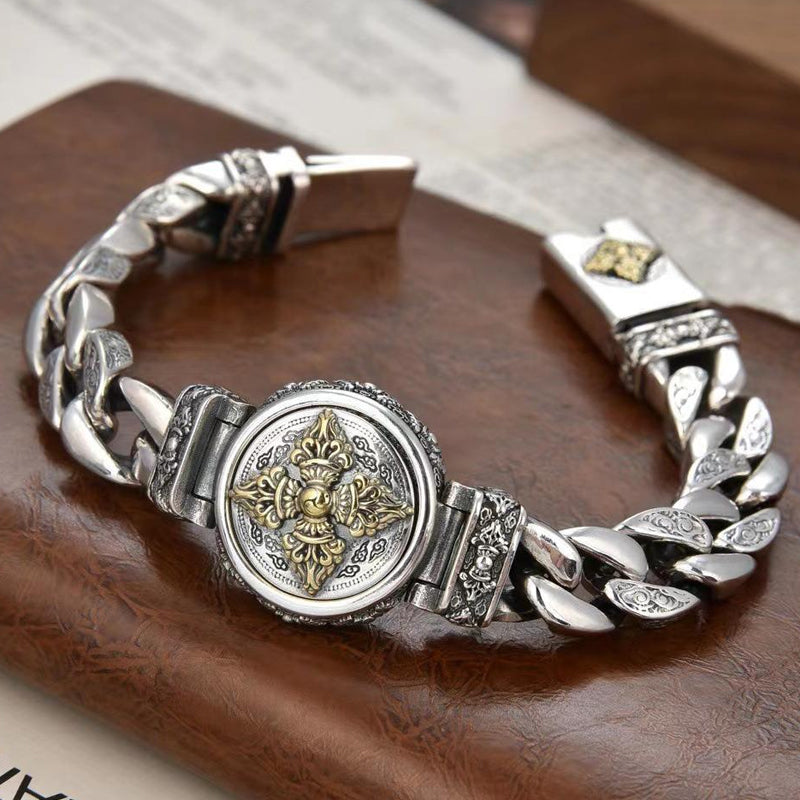 📿 50% RABATT! ✨ Vintage Roterande Vajra-Armband För Män – Smidigt Roterande Centrum, Galvaniserad Koppar & Vintagetextur 💪