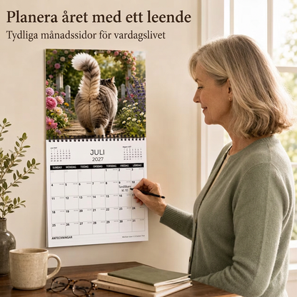 Rolig väggkalender med djurkulor
