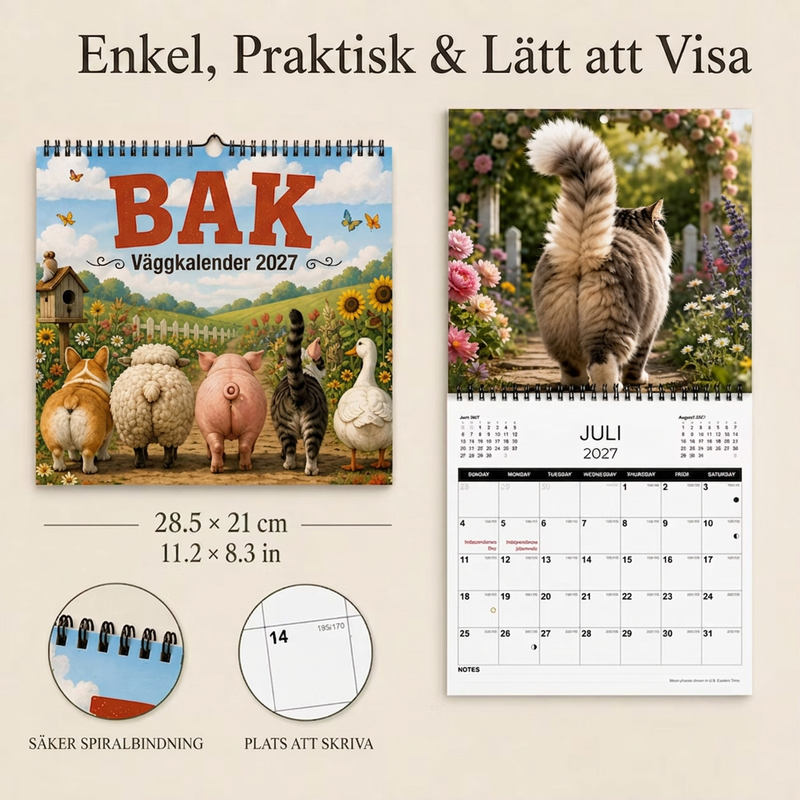Rolig väggkalender med djurkulor