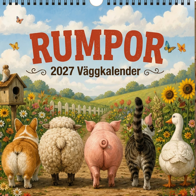 Rolig väggkalender med djurkulor