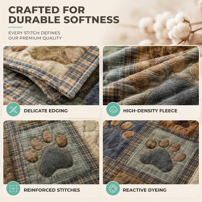 🐾 50% RABATT! ✨ Söt flanellfilt med tassavtryck – Mysig värme, levande och hållbart tryck & mångsidig för vardagsbruk – Underbar komfort för sovrum, soffor & djurvänliga hem 🛋️