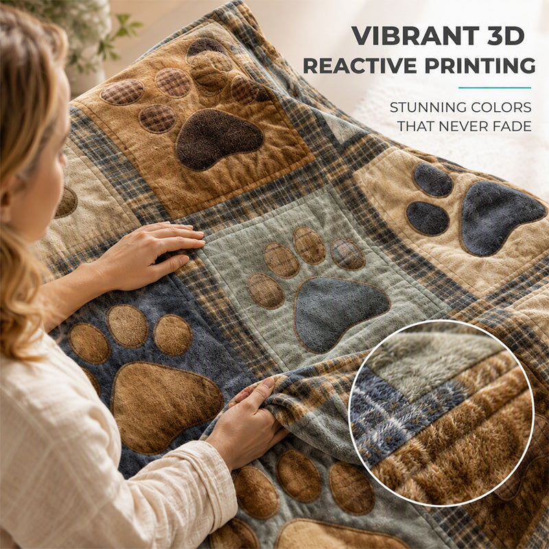 🐾 50% RABATT! ✨ Söt flanellfilt med tassavtryck – Mysig värme, levande och hållbart tryck & mångsidig för vardagsbruk – Underbar komfort för sovrum, soffor & djurvänliga hem 🛋️