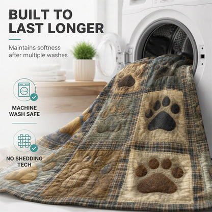 🐾 50% RABATT! ✨ Söt flanellfilt med tassavtryck – Mysig värme, levande och hållbart tryck & mångsidig för vardagsbruk – Underbar komfort för sovrum, soffor & djurvänliga hem 🛋️