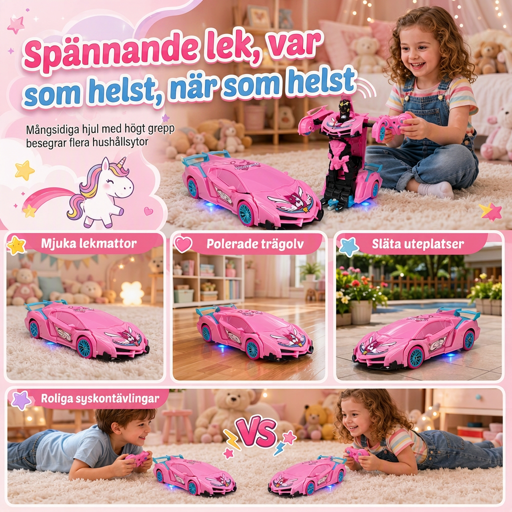 Enknapps-deformerbar fjärrstyrd bil, cyberpunk-spindel-enhörning, drifter-RC-pickup, leksaksgåva för pojkar och flickor