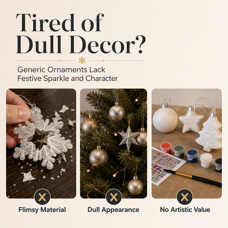 🎄 50% RABATT NU! 🎁 Set med julpynt att måla och hänga upp själv – 5D-diamantmålning, glänsande pärlor & högtransparent akryl – roligt julprojekt för hela familjen ✨