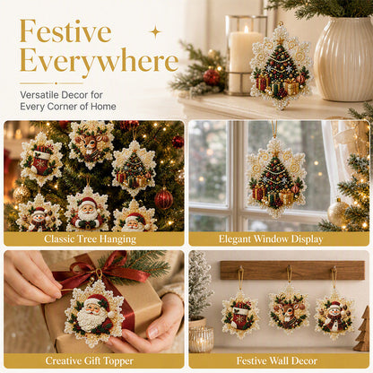 🎄 50% RABATT NU! 🎁 Set med julpynt att måla och hänga upp själv – 5D-diamantmålning, glänsande pärlor & högtransparent akryl – roligt julprojekt för hela familjen ✨