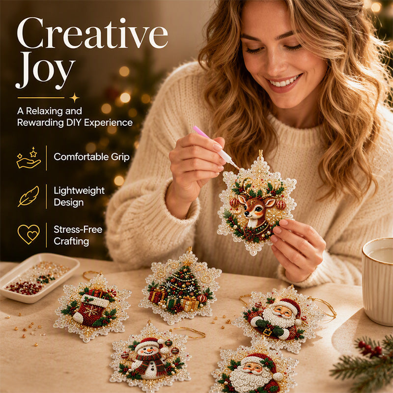 🎄 50% RABATT NU! 🎁 Set med julpynt att måla och hänga upp själv – 5D-diamantmålning, glänsande pärlor & högtransparent akryl – roligt julprojekt för hela familjen ✨