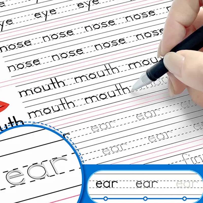 ✍️ Magiskt skrivövningsset med räfflade spår: återanvändbart – i lager! 📚