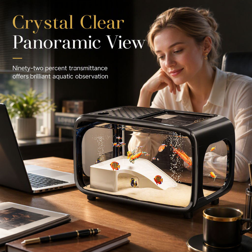 🐠 Spara 50%! 🏠 Transparent Akvarium – Med lock, dekorativt & perfekt för vardagsrummet ✨