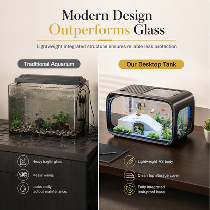 🐠 Spara 50%! 🏠 Transparent Akvarium – Med lock, dekorativt & perfekt för vardagsrummet ✨