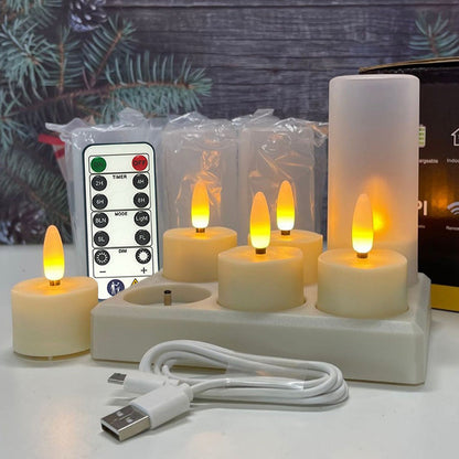 Uppladdningsbara flamlösa LED-värmeljus