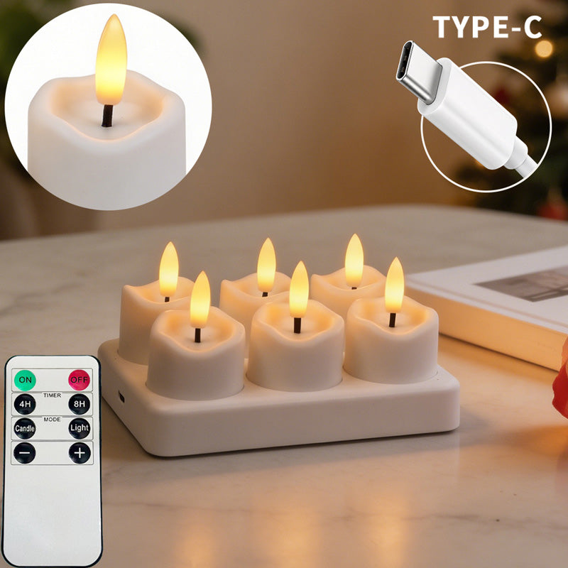 Uppladdningsbara flamlösa LED-värmeljus