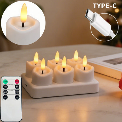 Uppladdningsbara flamlösa LED-värmeljus