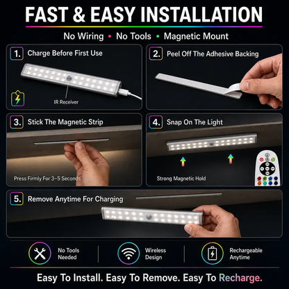 Magnetic Motion Sensor RGB LED Light