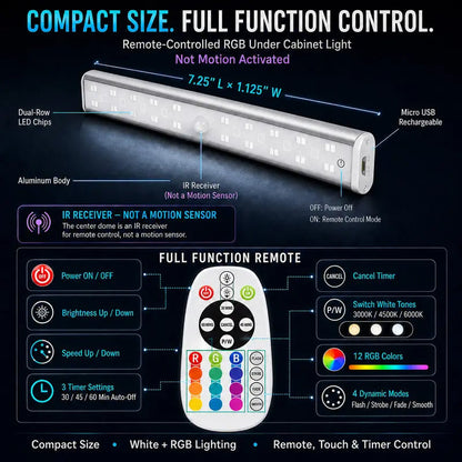Magnetic Motion Sensor RGB LED Light
