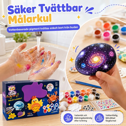 Kreativt gör-det-själv-kit för barn: Måla stenar, småsten och snäckor – konst- och hantverksset
