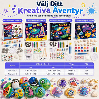 Kreativt gör-det-själv-kit för barn: Måla stenar, småsten och snäckor – konst- och hantverksset