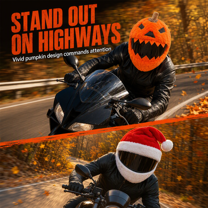 🏍️ Spara 50 %! 🎅 Plyschöverdrag för hjälm – Rolig & festlig design, universell passform ✨