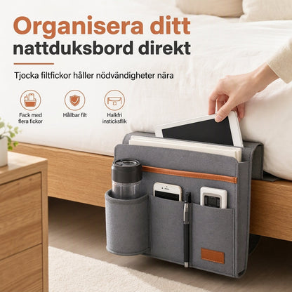 📢📢40 % RABATT !! ⏰Minimalistisk förvaringsficka i filt att hänga vid sängen, förvaringsväska för studenthem, 1-pack