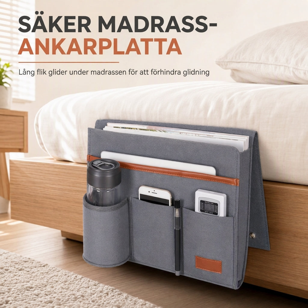 📢📢40 % RABATT !! ⏰Minimalistisk förvaringsficka i filt att hänga vid sängen, förvaringsväska för studenthem, 1-pack