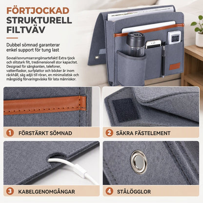 📢📢40 % RABATT !! ⏰Minimalistisk förvaringsficka i filt att hänga vid sängen, förvaringsväska för studenthem, 1-pack