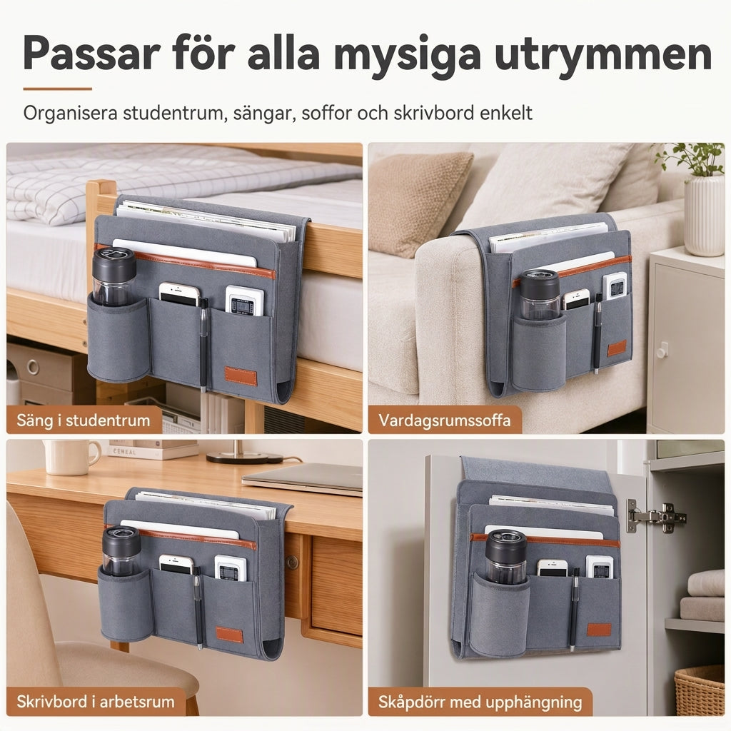 📢📢40 % RABATT !! ⏰Minimalistisk förvaringsficka i filt att hänga vid sängen, förvaringsväska för studenthem, 1-pack