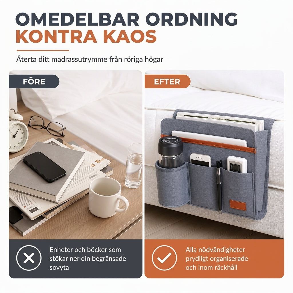📢📢40 % RABATT !! ⏰Minimalistisk förvaringsficka i filt att hänga vid sängen, förvaringsväska för studenthem, 1-pack