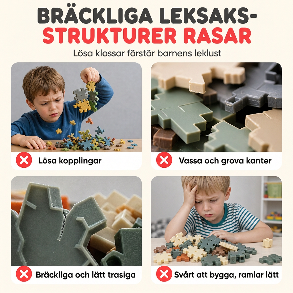 Barns 3D-sammanfogade snöflingebyggklossar