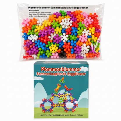 Barns 3D-sammanfogade snöflingebyggklossar