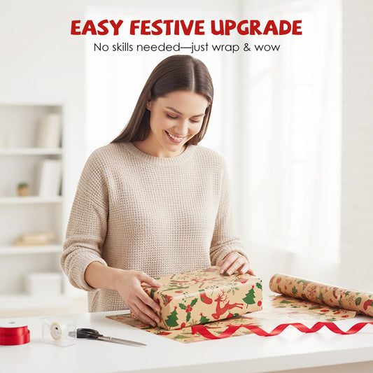 🎄 Spara 50 %! 🎁 Vintage kraftpapper – festligt och perfekt för julklappar ✨
