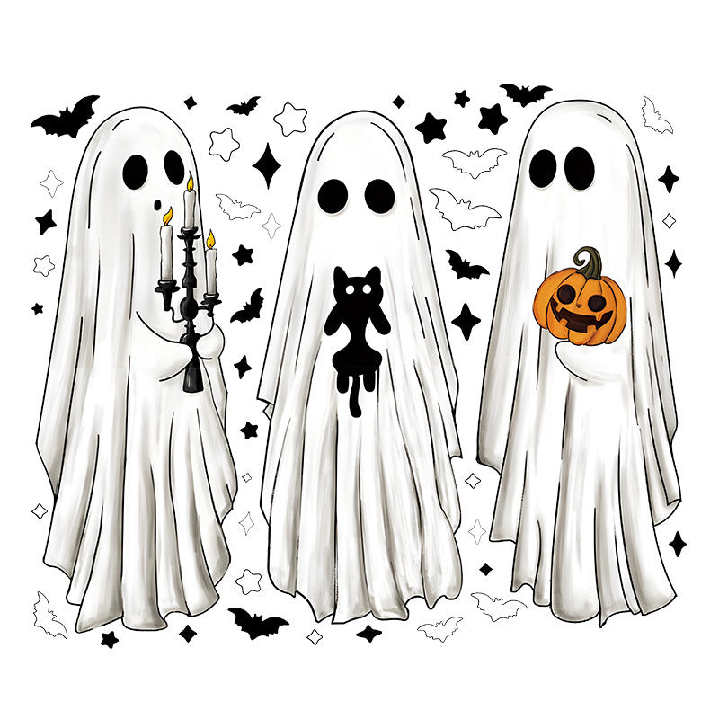 Söta & Roliga Halloween-Spöken Statiska Fönsterdekorationer